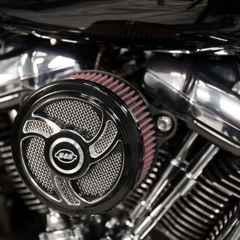 S&S Cycle 2017+ M8 Models Stealth Air Cleaner Kit w/ Torker Cover Air Intake Components S&S Cycle