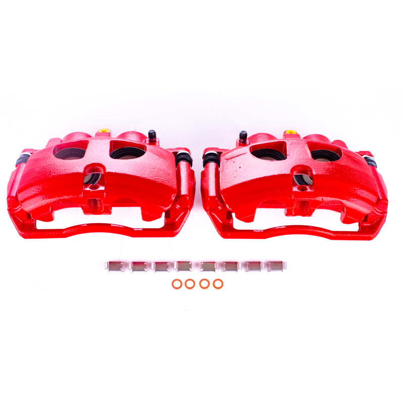 Power Stop 09-10 Dodge Ram 3500 Rear Red Calipers w/Brackets - Pair Brake Calipers - Perf PowerStop