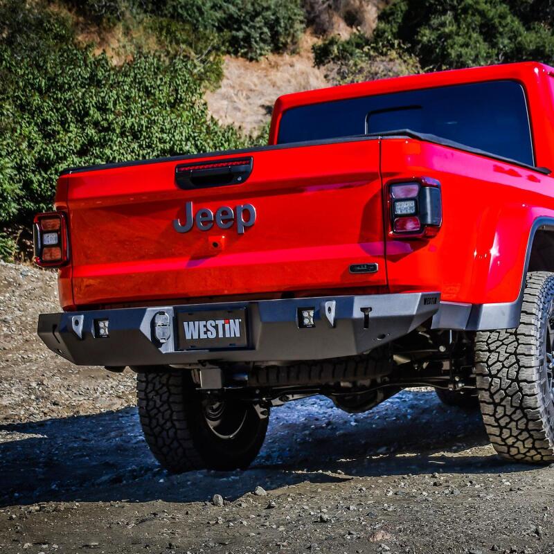 Westin 2020 Jeep Gladiator WJ2 Rear Bumper - Textured Black Bumpers - Steel Westin