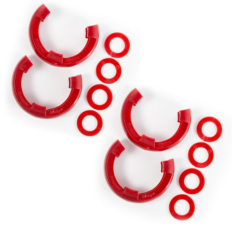 Rugged Ridge 3/4in Red D-Ring Isolator Kit Shackle Kits Rugged Ridge