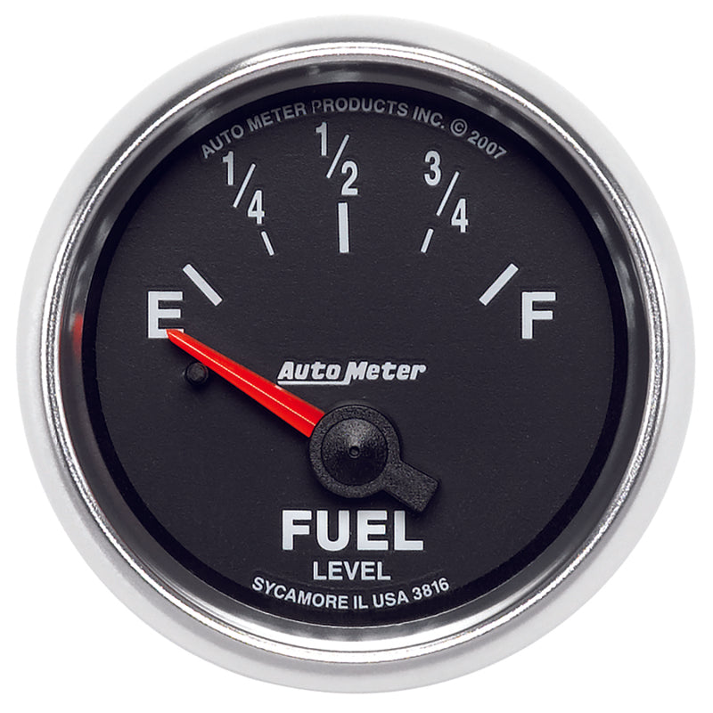 AutoMeter Gauge Fuel Level 2-1/16in. 240 Ohm(e) to 33 Ohm(f) Elec Gs Gauges AutoMeter