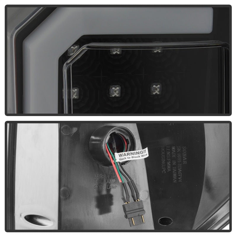 Spyder 07-13 Toyota Tundra V2 Light Bar LED Tail Lights - Smoke ALT-YD-TTU07V2-LB-BSM Tail Lights SPYDER