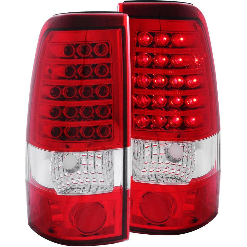 ANZO 1999-2007 Chevrolet Silverado 1500 LED Taillights Red/Clear Tail Lights ANZO