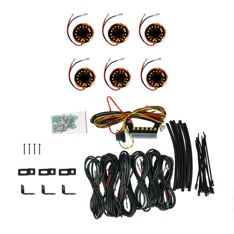 KC HiLiTES Cyclone V2 LED - Rock Light - 6-Light System - Amber - 5W Flood Beam Light Bars & Cubes KC HiLiTES