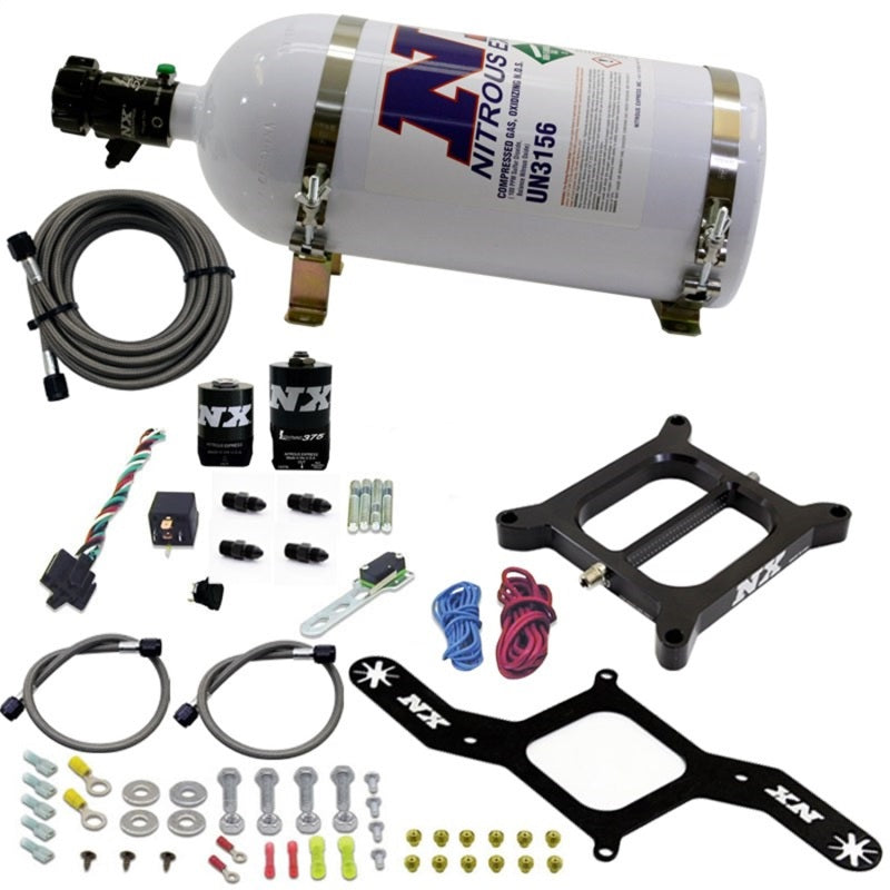 Nitrous Express 4150 RNC Conventional Nitrous Plate Kit w/.375in Solenoid w/10lb Bottle Nitrous Systems Nitrous Express