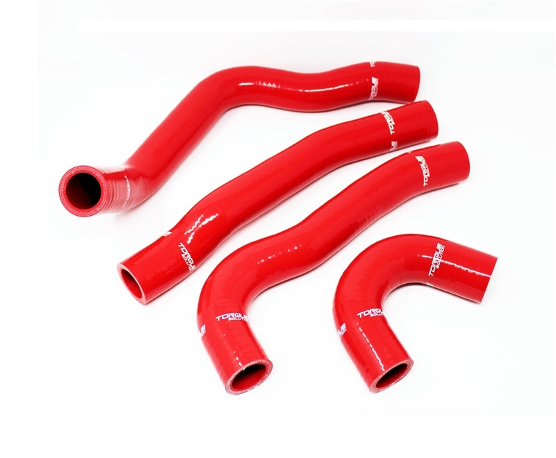 Torque Solution 08-15 Mitsubishi Evolution X Silicone Radiator Hose Kit - Red Radiator Hoses Torque Solution