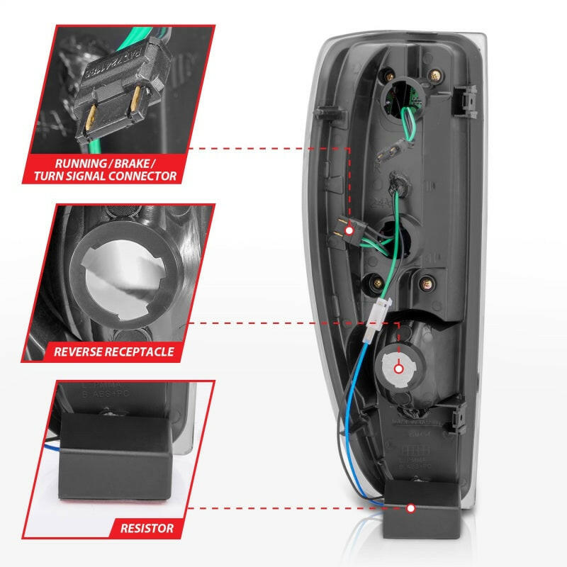 ANZO 04-10 Chevy Colorado LED Taillights G2 - Black Tail Lights ANZO