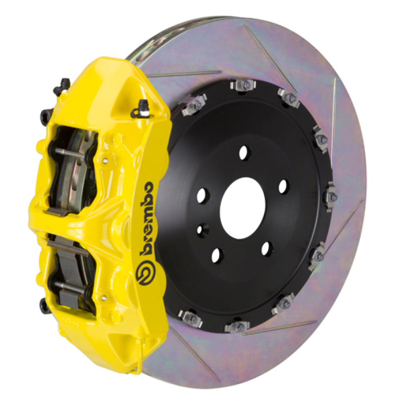 Brembo 07-13 X5 Front GT BBK 6 Piston Cast 405x34 2pc Rotor Slotted Type1 - Yellow Brake Kits - Performance Slot Brembo