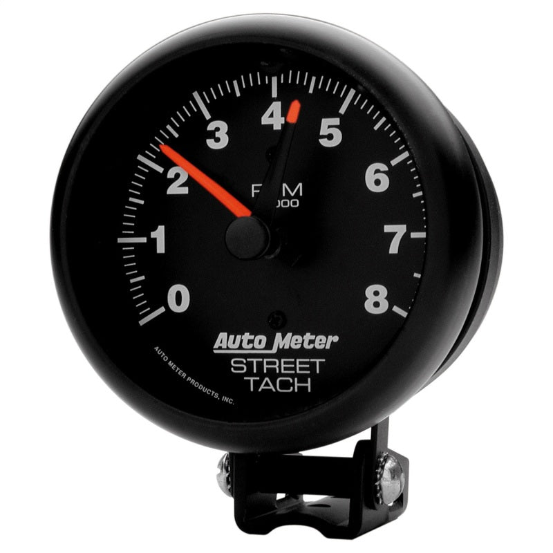 Autometer Z-Series 3-3/4in 8K RPM Pedestal w/ Red Line Tachometer Gauge Gauges AutoMeter