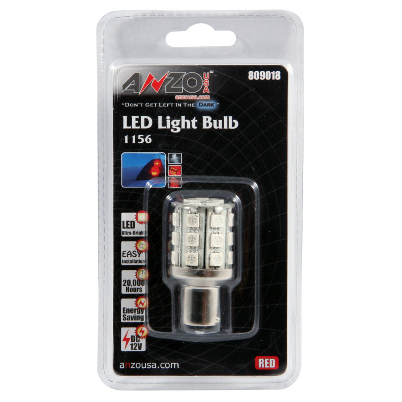 ANZO LED Bulbs Universal LED 1156 Red - 24 LEDs 2in Tall Bulbs ANZO