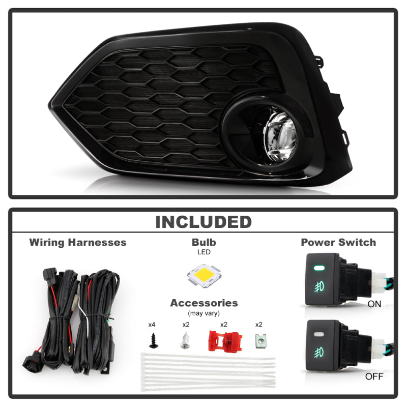 Spyder 16-17 Honda Civic Hatchback (Hatch Only) OEM LED Fog Light w/Switch - Clear (FL-HC2017-LED-C) Fog Lights SPYDER