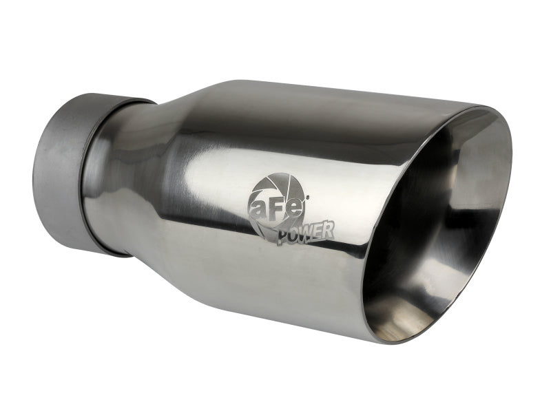aFe MACH Force-Xp Univ 304 SS Double-Wall Clamp-On Exhaust Tip - Polished - 3in Inlet - 4.5in Outlet Tips aFe