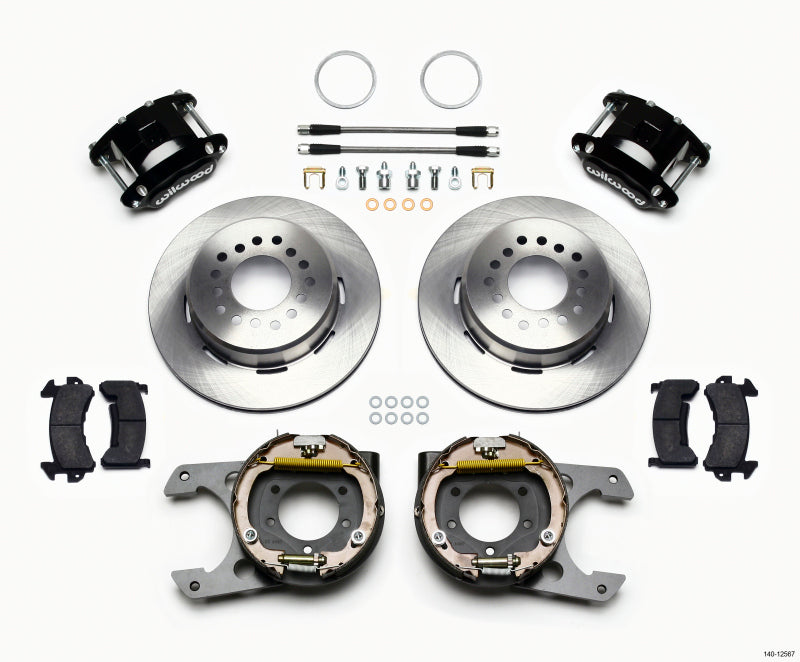 Wilwood D154 P/S Park Brake Kit Jeep Dana 35 2.56 Off 5-lug w/ lines Big Brake Kits Wilwood