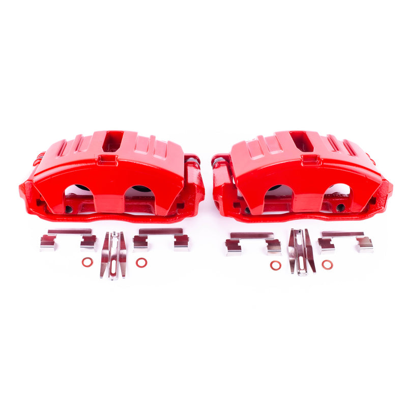 Power Stop 05-13 Chevrolet Corvette Front Red Calipers w/Brackets - Pair Brake Calipers - Perf PowerStop