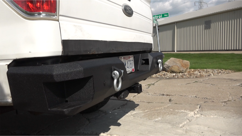 Fishbone Offroad 09-14 Ford F150 Rear Bumper - Black Bumpers - Steel Fishbone Offroad