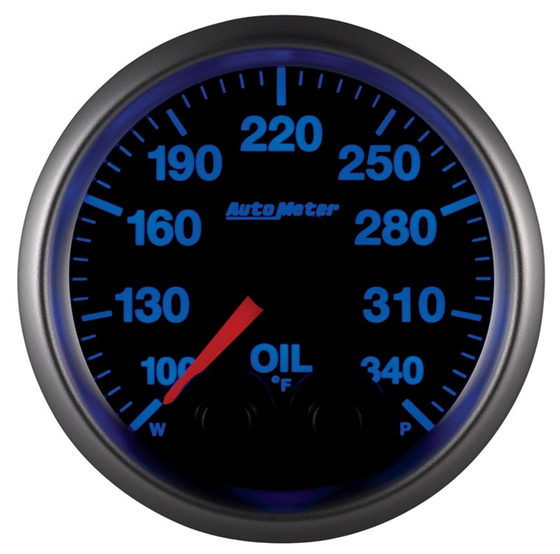 Autometer Elite 52mm 100-340 Deg F Oil Temp Peak & Warn w/ Electronic Control Gauge Gauges AutoMeter