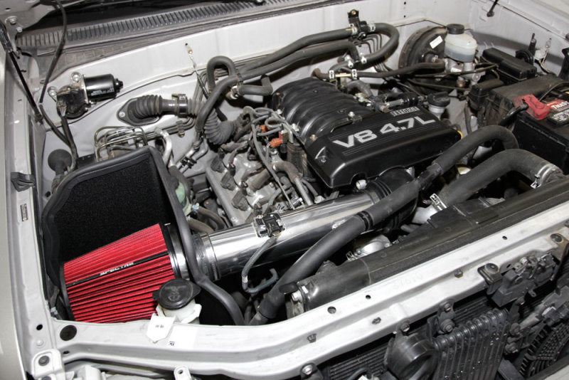 Spectre 05-07 Toyota Sequoia V8-4.7L F/I Air Intake Kit - Polished w/Red Filter Cold Air Intakes Spectre