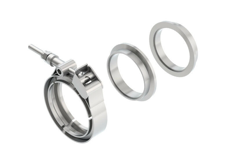 Borla Universal 2.25in Stainless Steel 3pc V-Band Clamp w/ Male and Female Flanges Clamps Borla