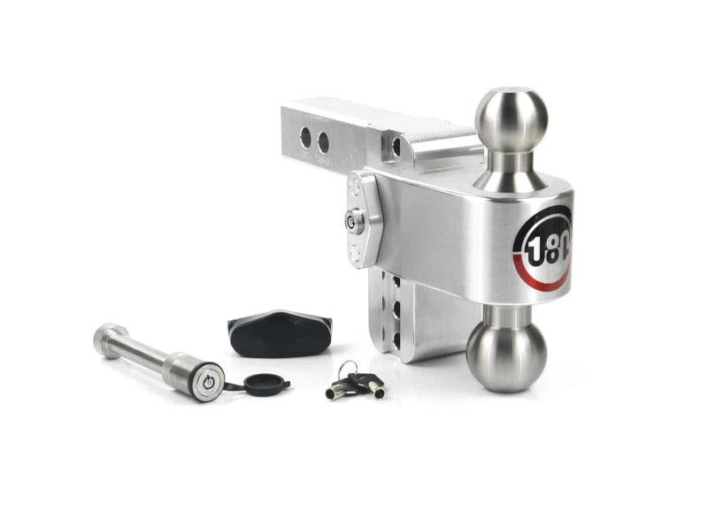 Weigh Safe 180 Hitch 4in Drop Hitch & 2in Shank (10K/12.5K GTWR) w/WS05 - Aluminum Hitch Ball Mounts Weigh Safe