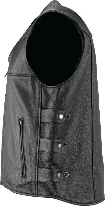 Kuryakyn Leather By River Road Plains Leather Vest Black - Small Vests Kuryakyn