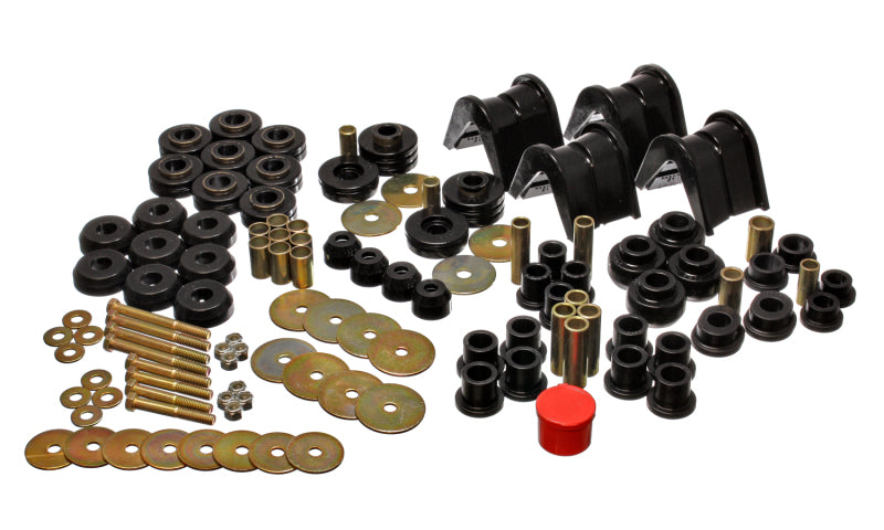 Energy Suspension 66-77 Ford Bronco 4WD (w/ 2 Deg C-Bushings) Black Hyper-Flex Master Bushing Set Bushings - Full Vehicle Kits Energy Suspension