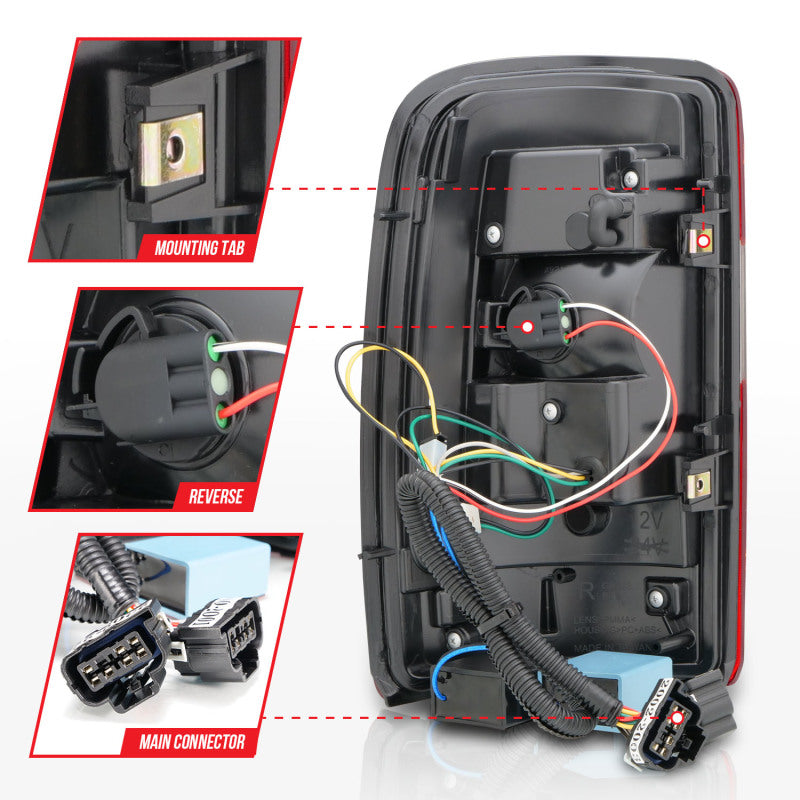 ANZO 2000-2006 Chevrolet Tahoe LED Tail Lights w/ Red Lens Chrome Housing Tail Lights ANZO