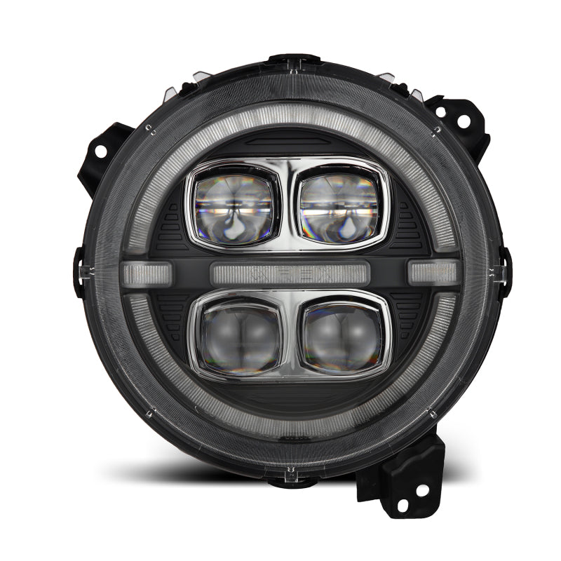 AlphaRex 18-23 Jeep Wrangler JL/Gladiator JT LED Proj Headlights Black w/ Activ Light/Seq Signal/DRL Headlights AlphaRex