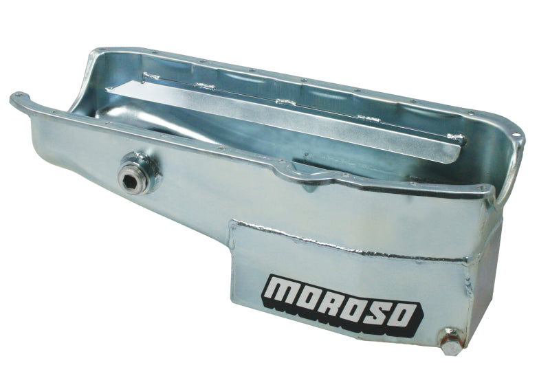 Moroso Pre-80 Chevrolet Small Block (w/1in Inspection Bung) Wet Sump 7qt 7.5in Steel Oil Pan Oil Pans Moroso
