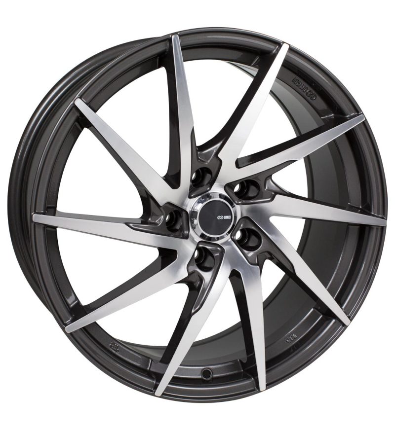 Enkei PW10 18x8 5x108 40mm Offset 72.6mm Bore Gunmetal Wheel w/ Machined Spokes Wheel Wheels - Cast Enkei