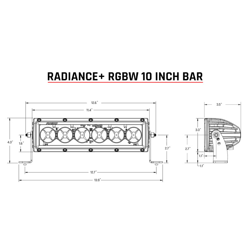 Rigid Industries Radiance+ 10in. RGBW Light Bar Light Bars & Cubes Rigid Industries