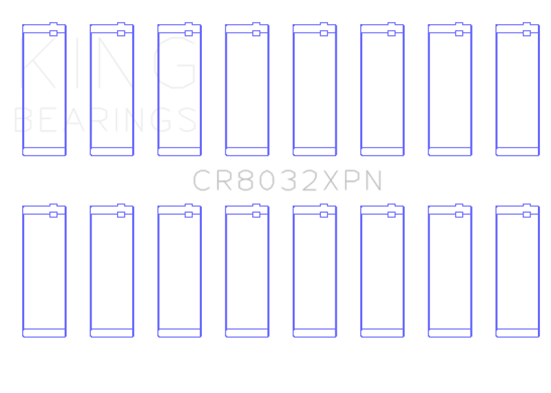 King Engine Bearings Chrysler 345/370 16V (Size .026) Connecting Rod Bearings (Set of 8) Bearings King Engine Bearings