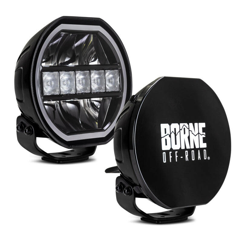 Borne Off-Road Light (Kit of 2) 7in Round Light Bars & Cubes Borne Off-Road