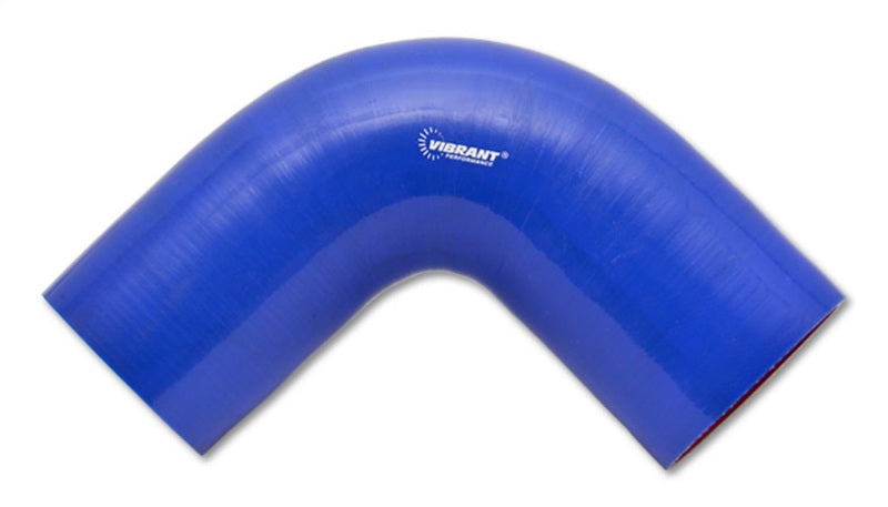 Vibrant 4 Ply Reinforced Silicone Elbow Connector - 2.5in I.D. - 90 deg. Elbow (BLUE) Silicone Couplers & Hoses Vibrant