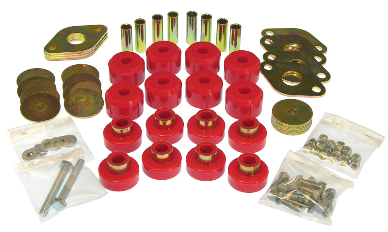 Prothane 07-11 Jeep Wrangler JK 2DR Body Mount Kit - Red Bushing Kits Prothane