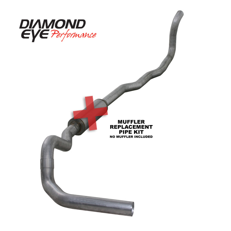 Diamond Eye KIT 4in TB MFLR RPLCMENT PIPE SGL AL: 89-93 DODGE CUMMINS 5.9L Turbo Back Diamond Eye Performance