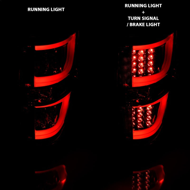 ANZO 2009-2013 Ford F-150 LED Taillights Smoke Tail Lights ANZO