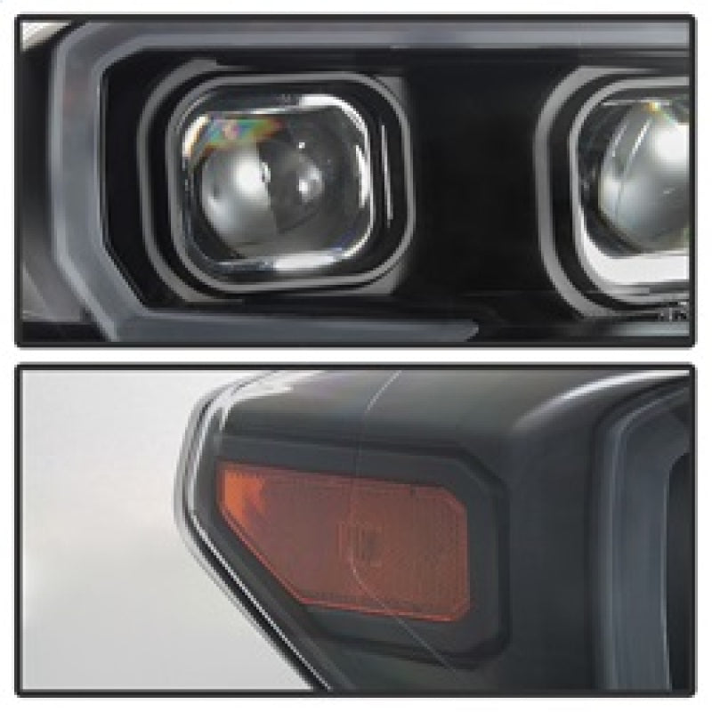 xTune Toyota Tacoma 16-18 DRL Light Bar Projector Headlights - Black PRO-JH-TTA16-LBDRL-BK Headlights SPYDER