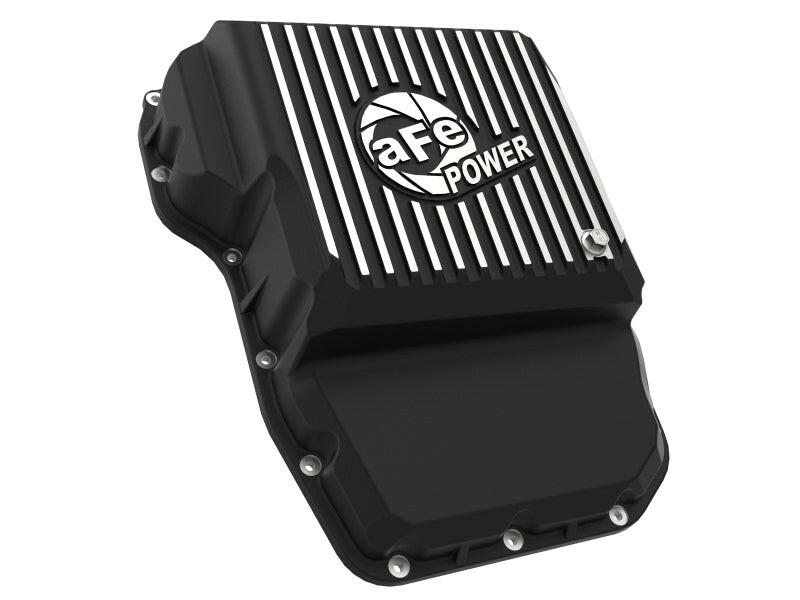 aFe Transmission Pan (Black w/ Machined Fins) 13-19 Dodge Diesel Trucks L6-6.7L (td) Diff Covers aFe