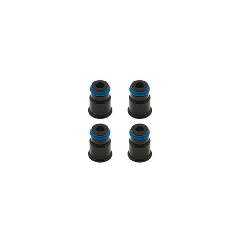 BLOX Racing 14mm Adapter Top (1/2in) w/Viton O-Ring & Retaining Clip (Set of 4) Fuel Injectors - Single BLOX Racing