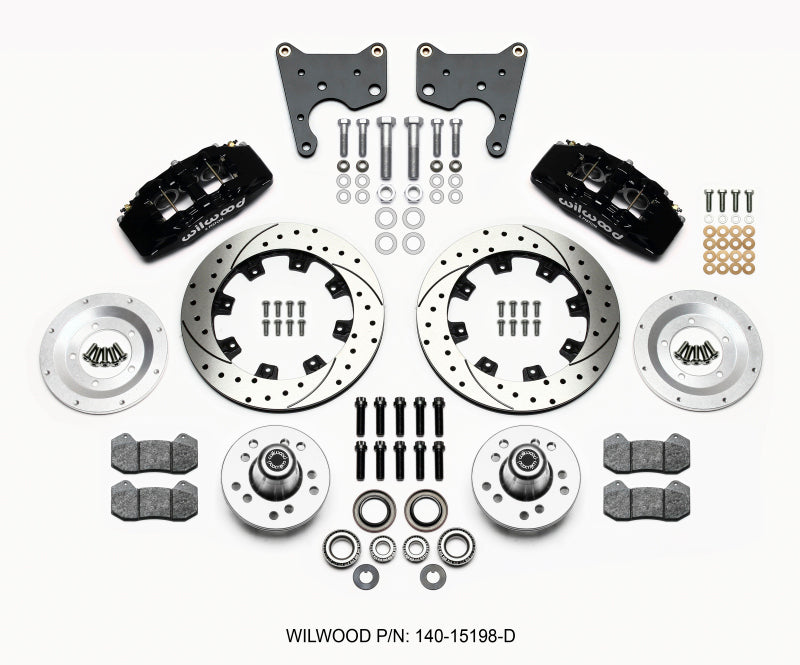 Wilwood Dynapro 6 Front Hub Kit 12.19in Drilled 65-72 CDP C Body -Drum Big Brake Kits Wilwood