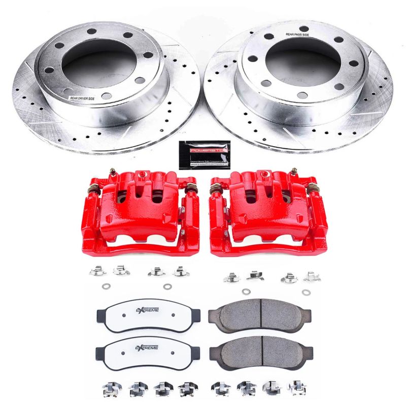 Power Stop 10-13 Ford F-250 Super Duty Rear Z36 Truck & Tow Kit w/Cals Brake Calipers - Perf PowerStop