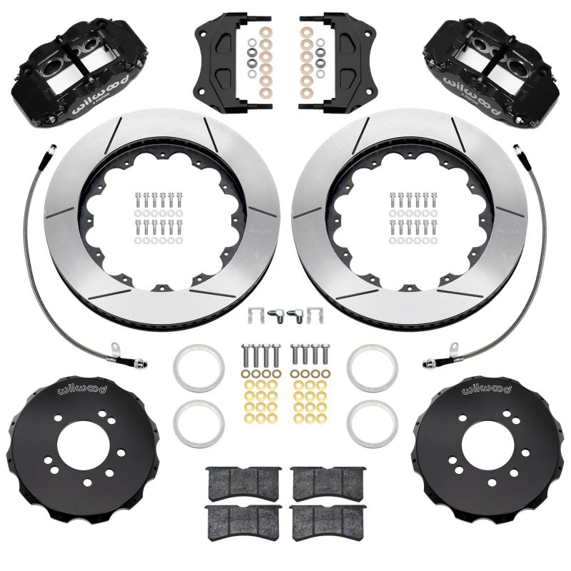 Wilwood 89-98 Nissan 240SX/89-94 Skyline/90-96 300ZX Superlite 6R Fr BBK w/ 14in SLT Rotors - Black Big Brake Kits Wilwood