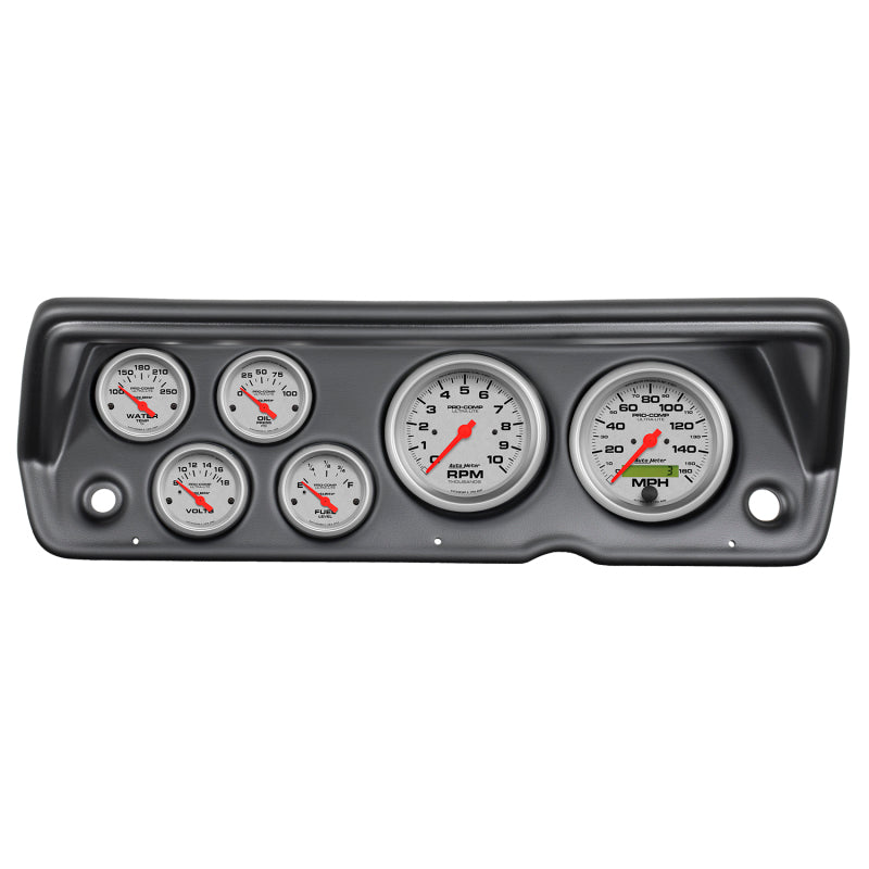 Autometer Ultra-Lite 70-76 Duster/ Demon/ Dart Dash Kit 6pc Tach / MPH / Fuel / Oil / WTMP / Volt Gauges AutoMeter