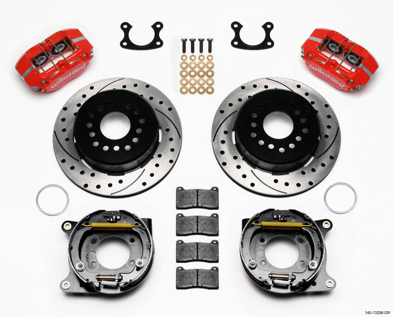 Wilwood Dynapro Dust-Boot P/S Park Brake Kit Drilled Red Small Ford 2.50in Offset Big Brake Kits Wilwood