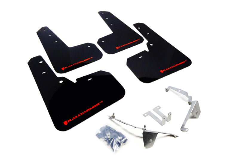 Rally Armor 13-17 Subaru Crosstrek XV Black UR Mud Flap w/Red Logo Mud Flaps Rally Armor