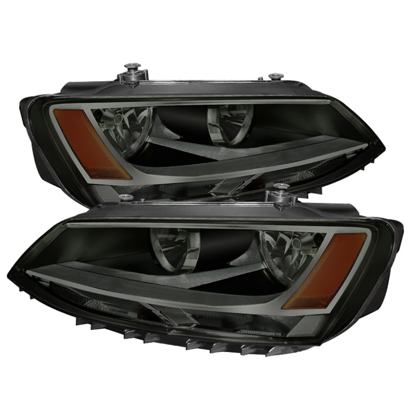 xTune Volkswagen Jetta 11-14 Amber Crystal Headlights Smoked HD-JH-VJ11-AM-SM Headlights SPYDER