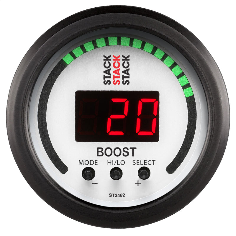 Autometer Stack 52mm -1 to +2 Bar (-30INHG to +30 PSI) Boost Controller - White Gauges AutoMeter