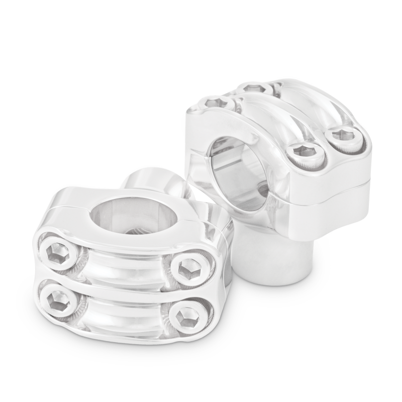 Burly Brand Reaper Riser Clamp 1-1/2in Tall for 1in Bar, Set - Chrome Handlebars Burly Brand