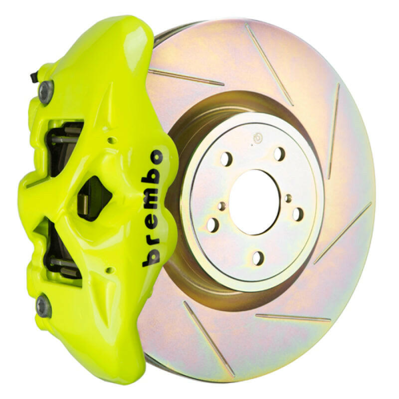 Brembo 02-07 Impreza/WRX/08-14 WRX Fr GT BBK 4Pist Cast 326 x30 1pc Rotor Slot Type1-Fluo. Yellow Brake Kits - Performance Slot Brembo