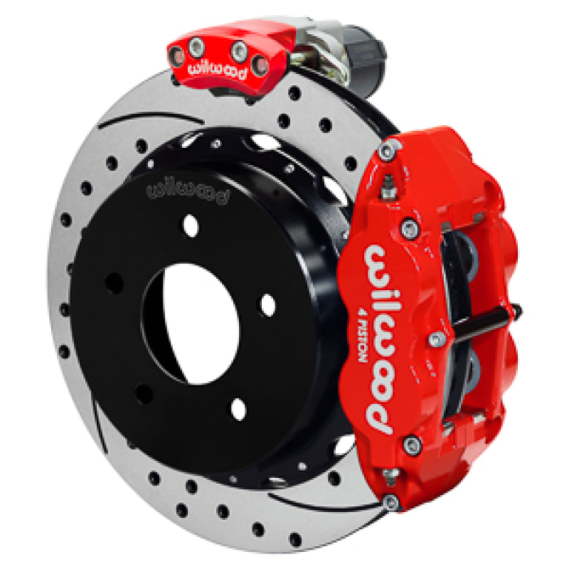 Wilwood 88-98 GM C1500 Superlite Rear Elec. Parking Brake Kit 12.88in SRP Rotor 3.25in Offset - Red Big Brake Kits Wilwood